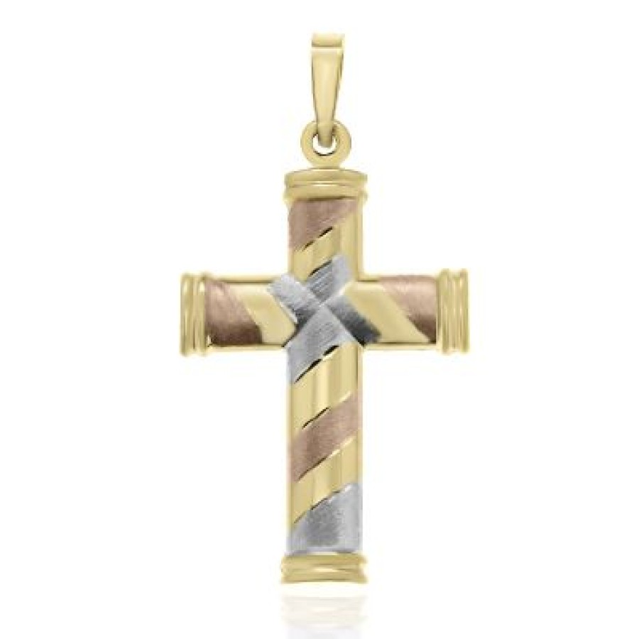 Joyeria Fina GVR | Cruz Oro Florentino 14K