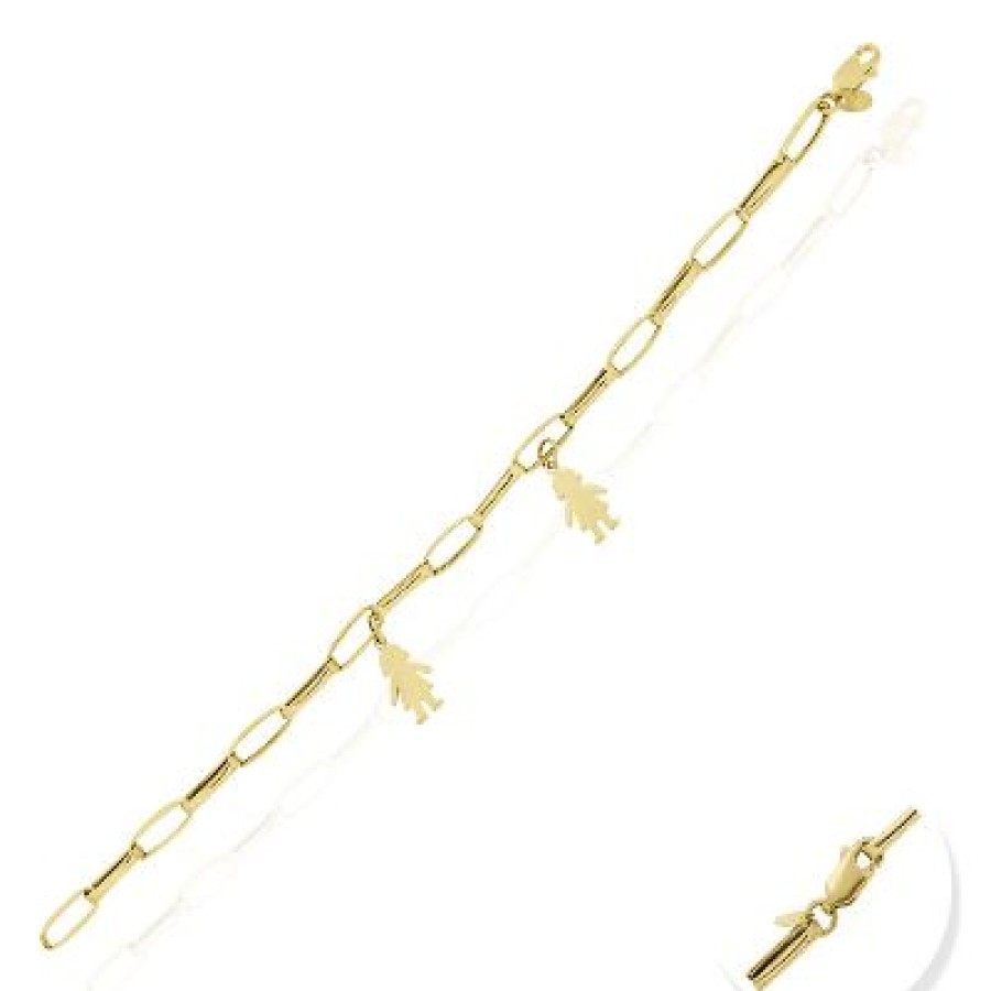 Joyeria Fina GVR | Pulsera Clip Dos Ninas Oro 14K