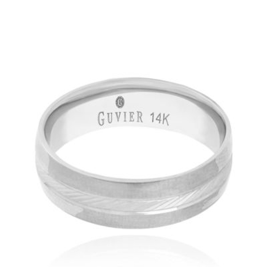 Joyeria Fina PEDIDO | Argolla Guvier Oro 14K 6Mm 4 Oro Blanco