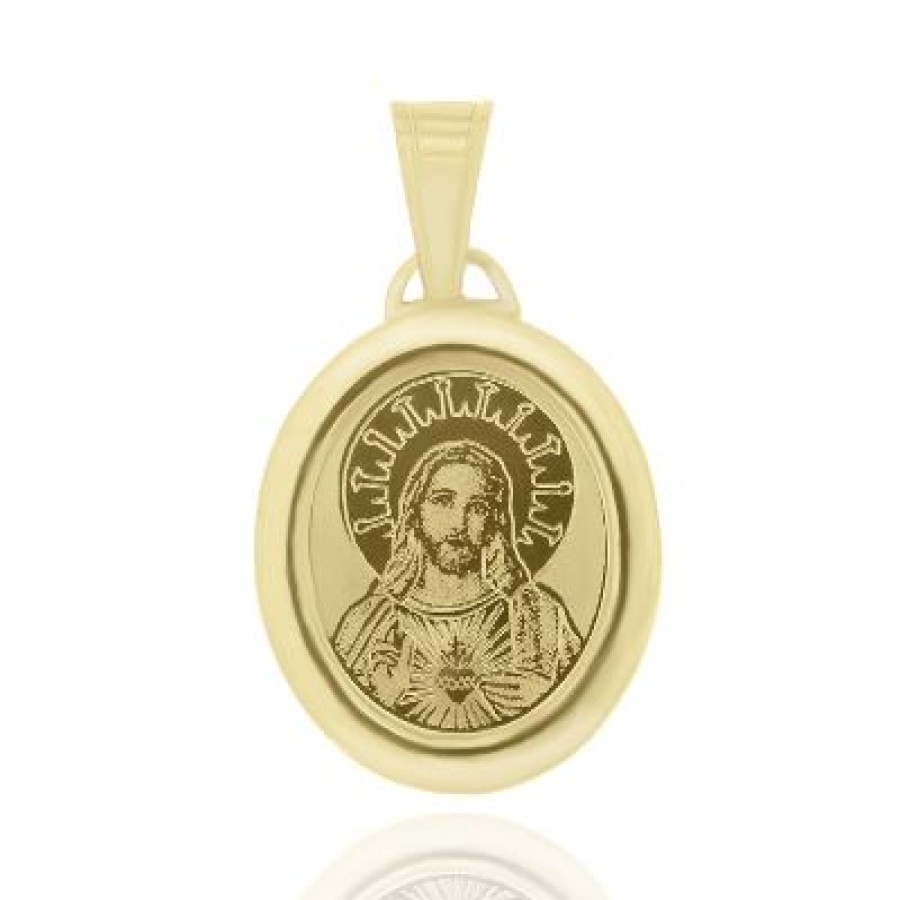 Joyeria Fina GVR | Medalla Ovalada Sagrado Corazon Oro 14K