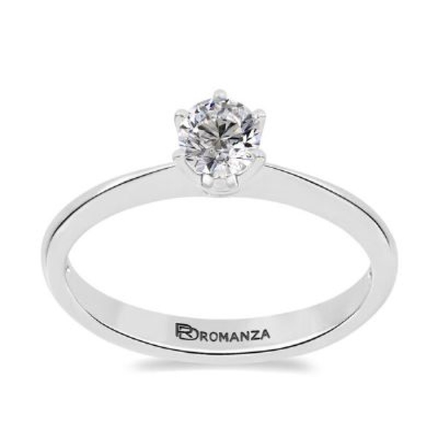 Joyeria Fina GVR | Anillo Compromiso Con Diamante Oro Blanco