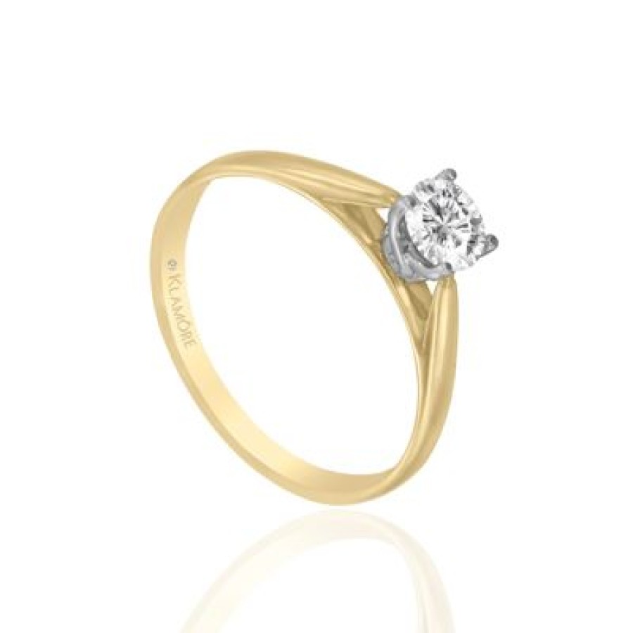 Joyeria Fina GVR | Anillo De Compromiso Oro Bicolor 14K Co Bb72 Oro Amarillo Y Blanco