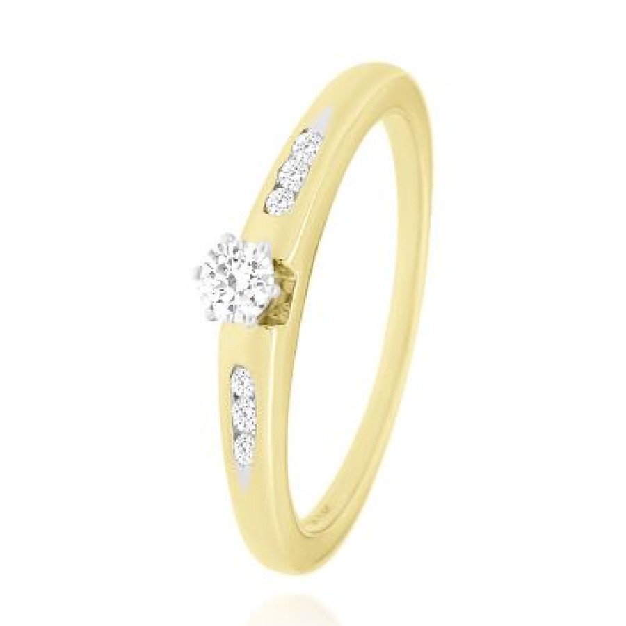 Joyeria Fina GVR | Anillo Compromiso Oro Con Diamante Oro Amarillo