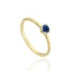 Joyeria Fina GVR | Anillo Dama Oro 14K Con Zafiro Bv232 Oro Amarillo