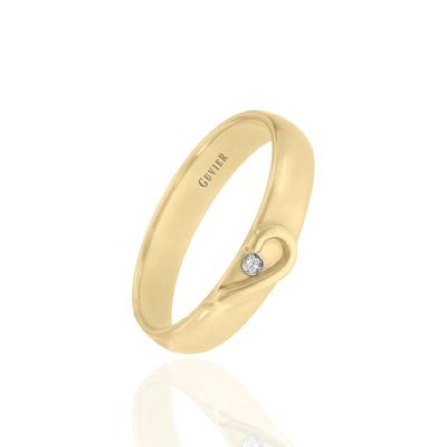 Joyeria Fina PEDIDO | Argolla Oro 14K Con 3 Puntos De Diamante Oro Amarillo