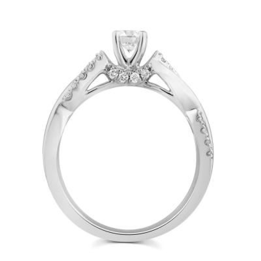 Joyeria Fina GVR | Anillo De Compromiso Oro Bco Con Diamante Oro Blanco